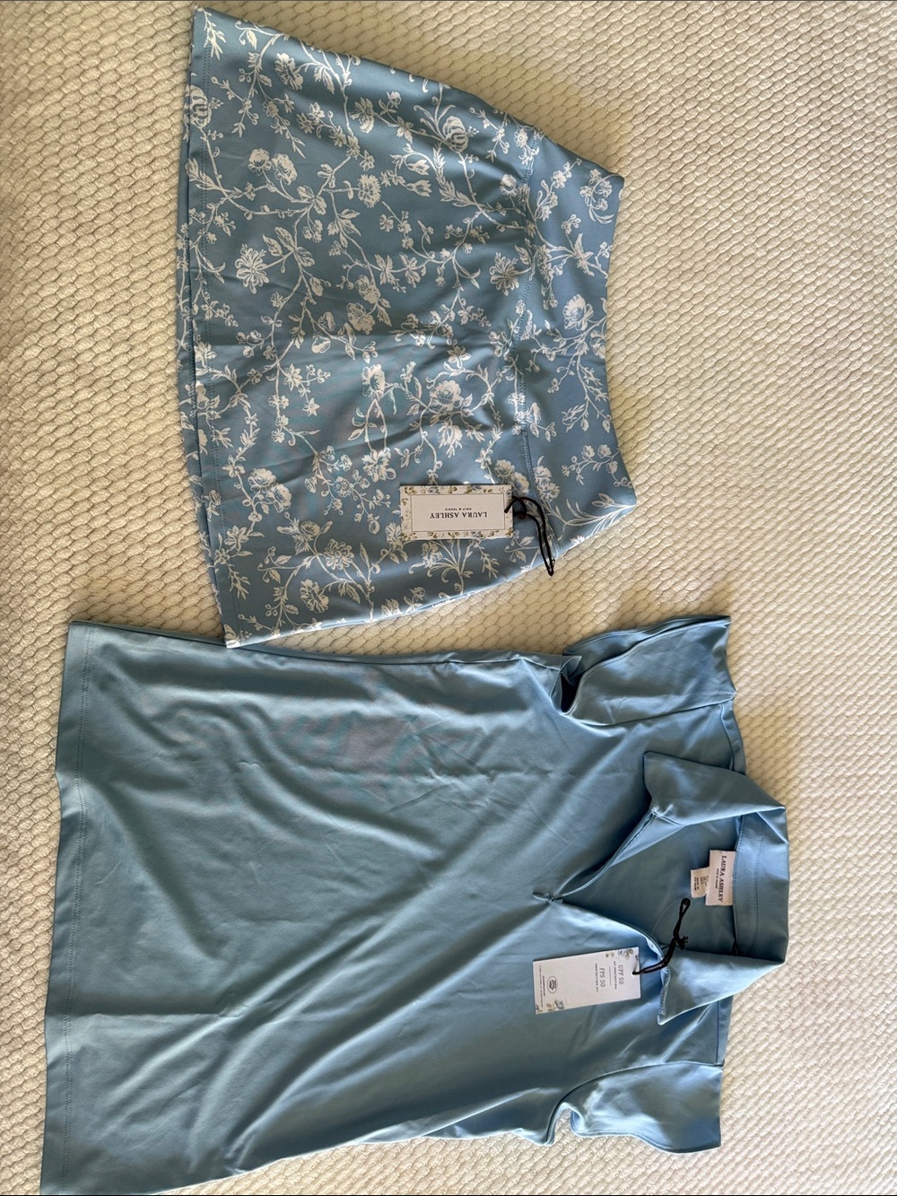 Laura Ashley Sky Blue Floral Mini Skort Set for Golf & Tennis -- NWT - Picture 9 of 10